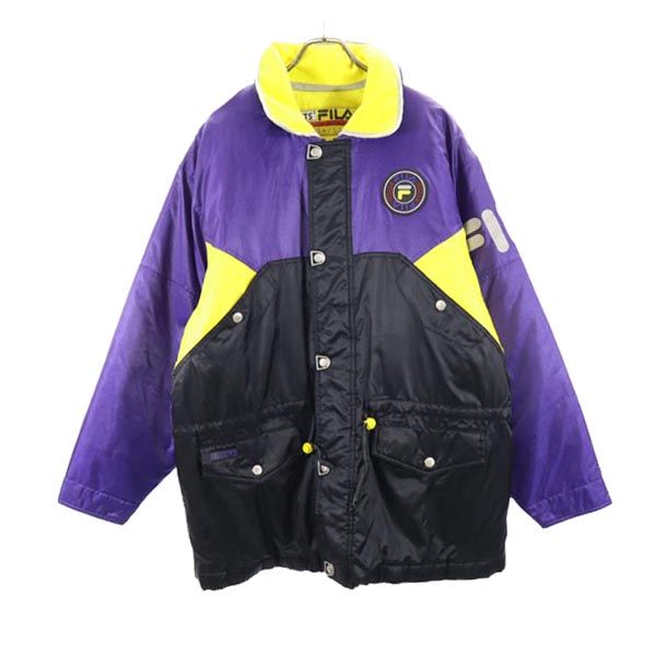 FILA フィラ 中綿 ベンチコート L パープル系 ロゴ メンズ