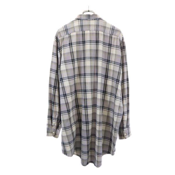 VINTAGE ヴィンテージ 60s 70s スリーピングシャツ グランパシャツ 長袖 チェックシャツ グレー系 ビッグサイズ メンズ