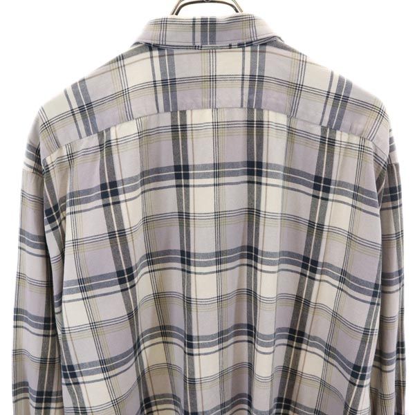 VINTAGE ヴィンテージ 60s 70s スリーピングシャツ グランパシャツ 長袖 チェックシャツ グレー系 ビッグサイズ メンズ