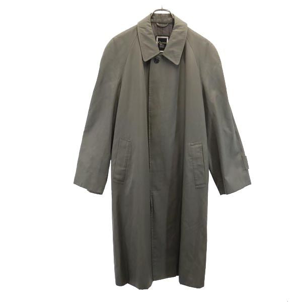 クリスチャンディオール 90s オールド シルクウールブレンド ステンカラーコート M カーキ系 Christian Dior メンズ