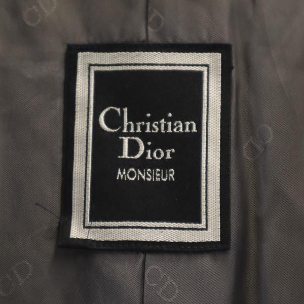 クリスチャンディオール 90s オールド シルクウールブレンド ステンカラーコート M カーキ系 Christian Dior メンズ