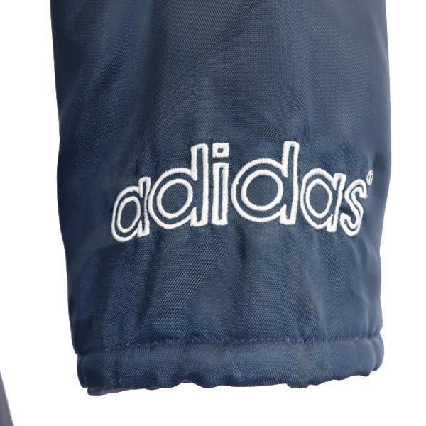 adidas アディダス 80s ヴィンテージ トレフォイルロゴ ベンチコート M ネイビー 裏キルティング メンズ