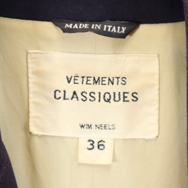 VETEMENTS CLASSIQUES ウールブレンド トレンチコート 36 ネイビー レディース