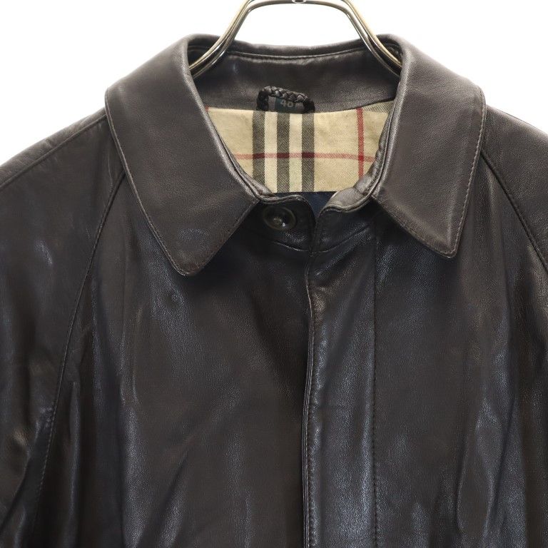 BURBERRY バーバリー レザーコート ブラック系 メンズ
