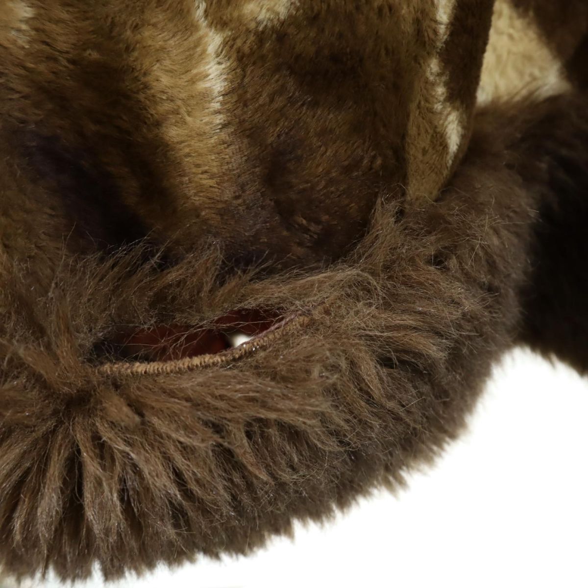 VINTAGE ヴィンテージ 70s 80s イギリス製 アニマル柄 ファー コート ブラウン系 レディース