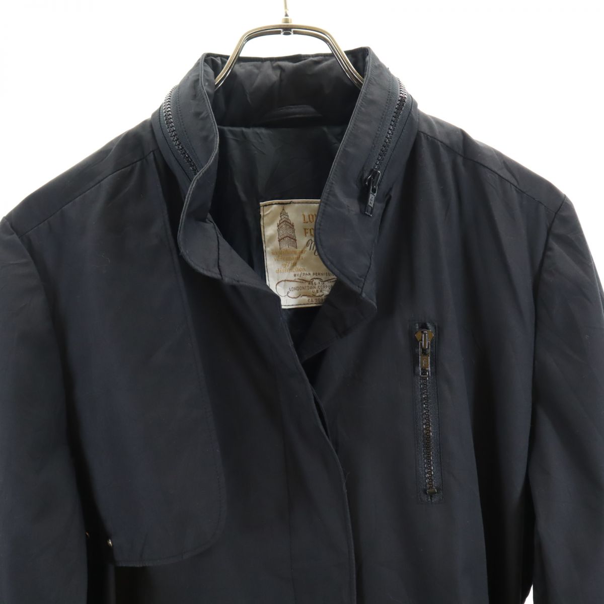 LONDON FOG ロンドンフォグ 80s ヴィンテージ ステンカラーコート M ブラック レディース