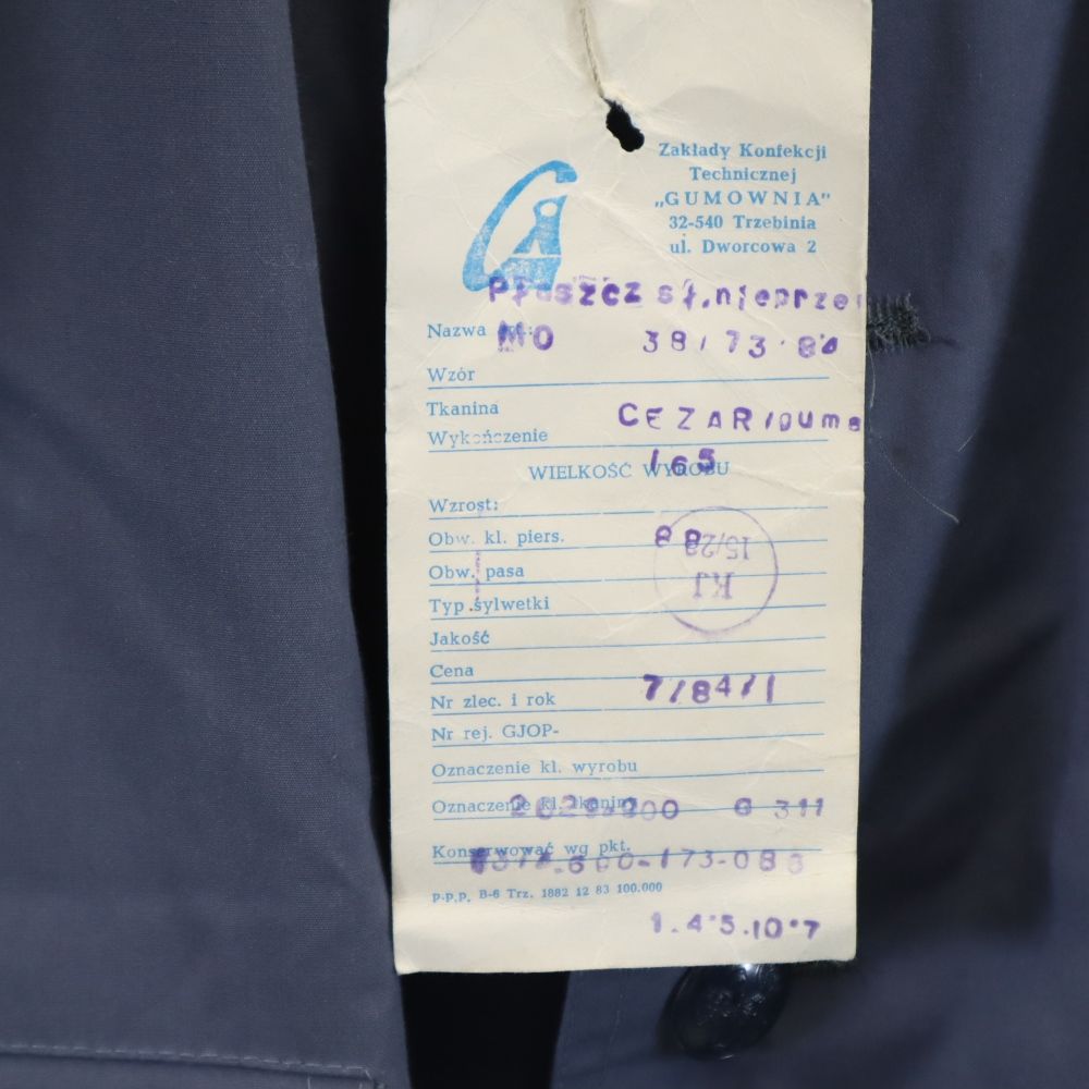 VINTAGE ヴィンテージ 70s 80s デッドストック 長袖 トレンチコート ブルー系 メンズ