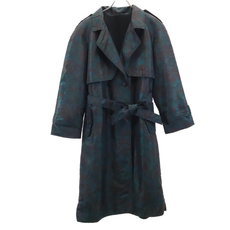 OLD オールド 90s トレンチコート 総柄 長袖 トレンチコート 45608 グリーン系 レディース