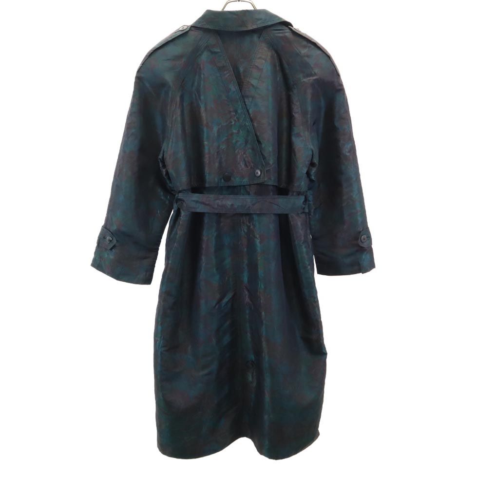 OLD オールド 90s トレンチコート 総柄 長袖 トレンチコート 45608 グリーン系 レディース