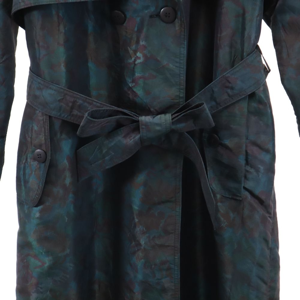 OLD オールド 90s トレンチコート 総柄 長袖 トレンチコート 45608 グリーン系 レディース