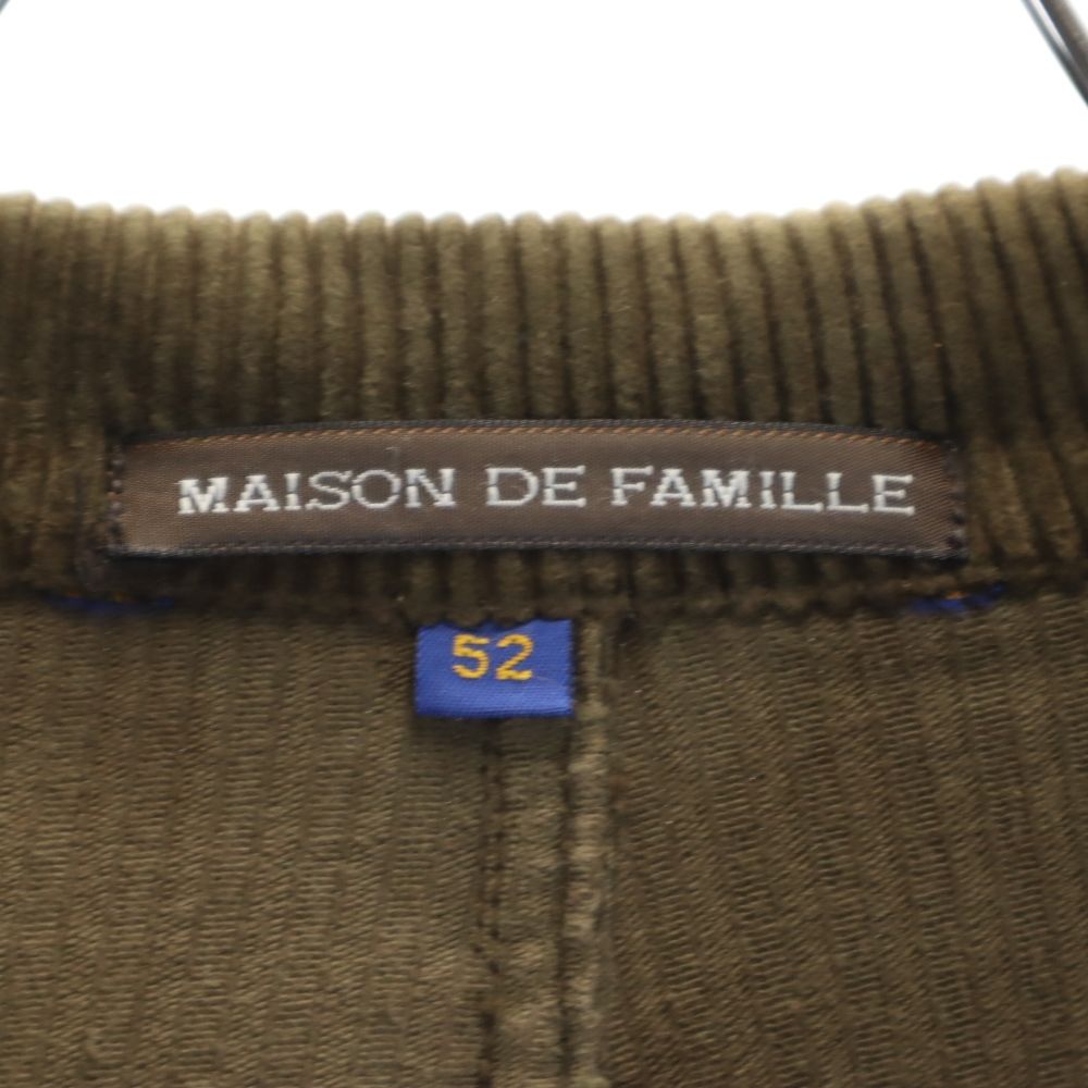 MAISON DE FAMILLE メイソンデファミーユ 長袖 コーデュロイコート 52 ブラウン系 メンズ