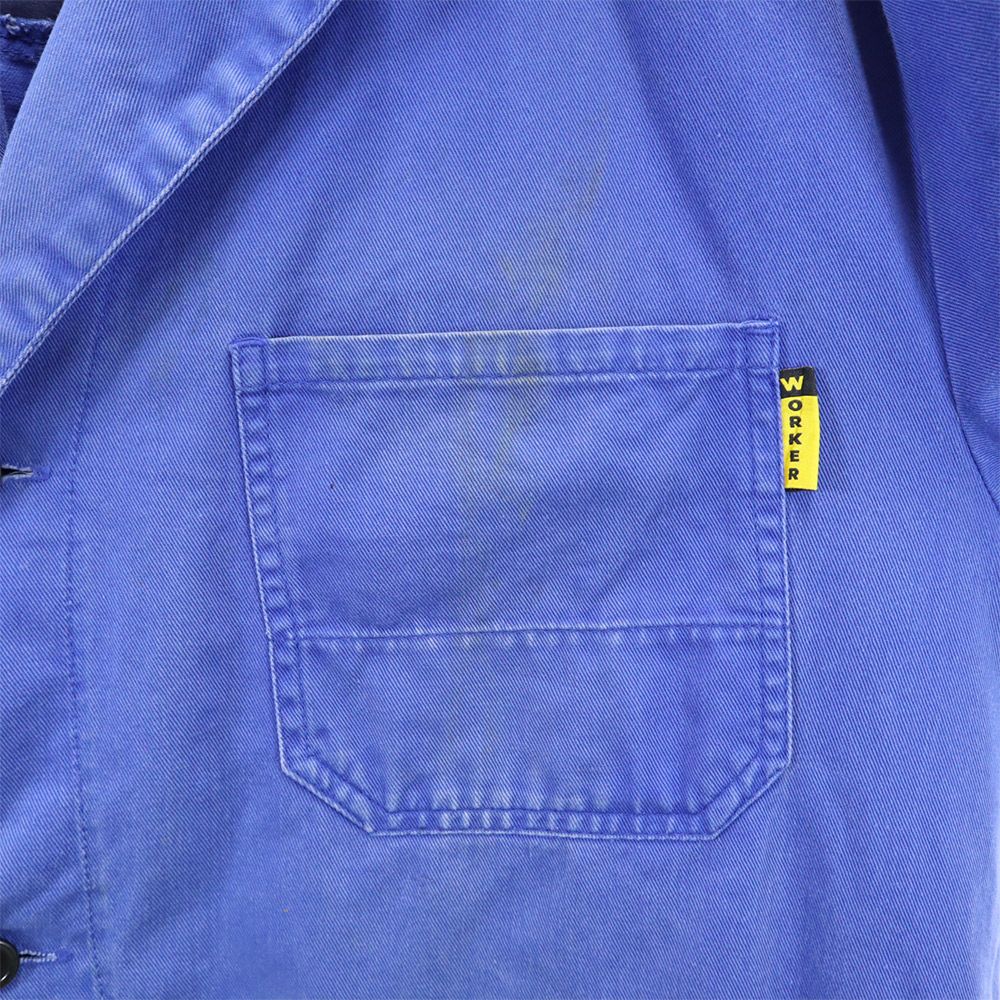 EURO WORK ユーロワーク 70s 80s ヴィンテージ ユーロワーク ワーク チェスターコート ブルー×ネイビー メンズ