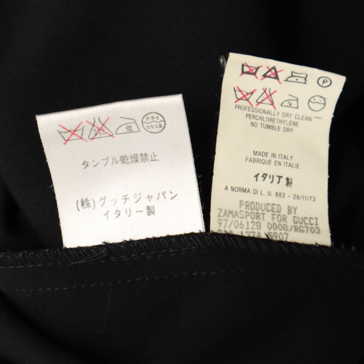 GUCCI グッチ イタリア製 長袖 ハーフジップ ウールブレンド 膝丈ワンピース 42 ブラック系 レディース