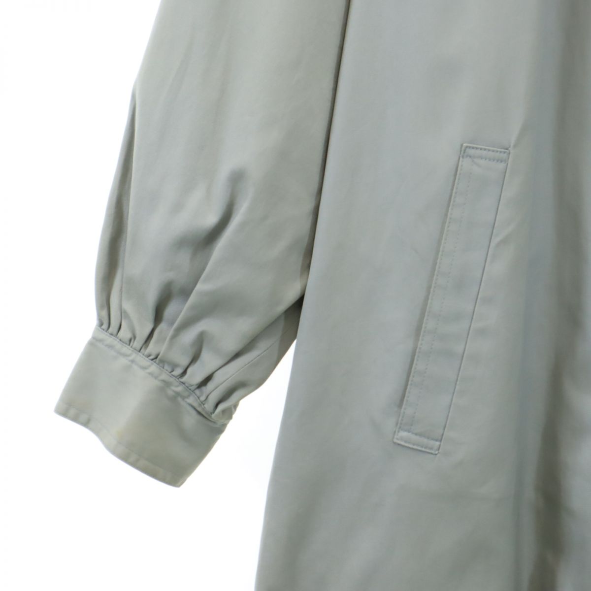 YVES SAINT LAURENT イヴサンローラン 90s オールド コート T9-110 ブルー×アイボリー レディース