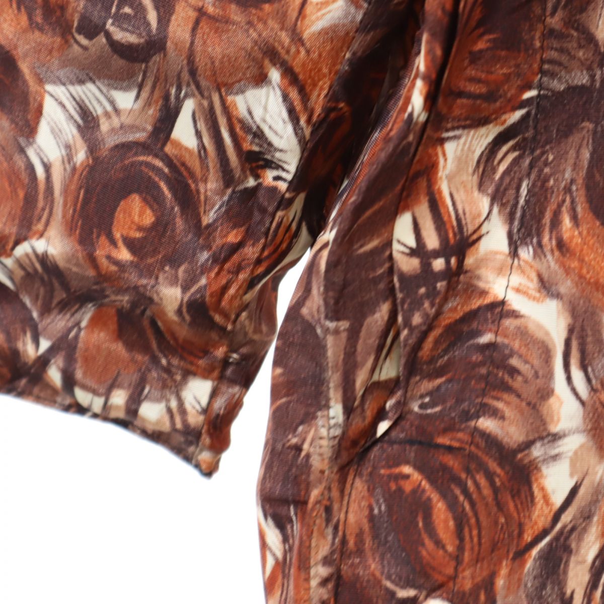 リバーシブル ステンカラーコート ブラック×ブラウン系 総柄 レディース