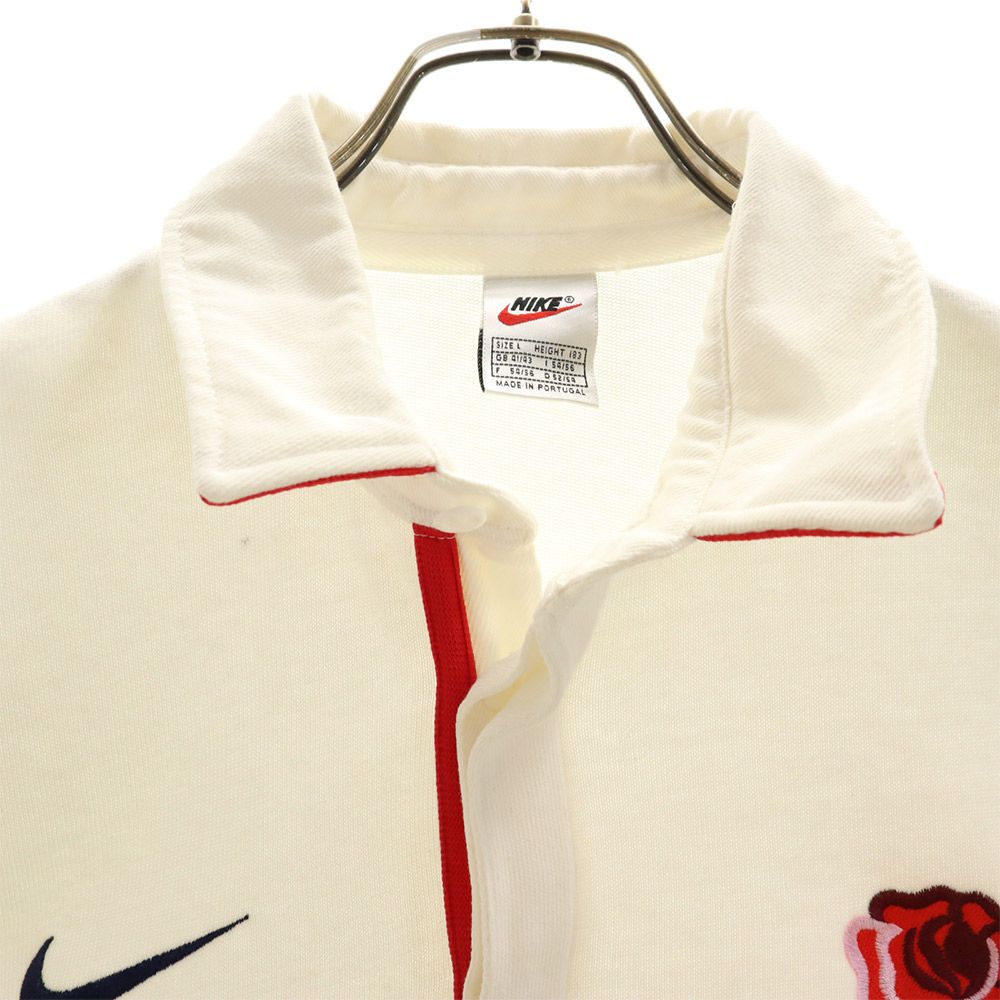 NIKE ナイキ 90s 00s 白タグ オールド Cellnet 長袖 ラガーシャツ L ホワイト系 メンズ