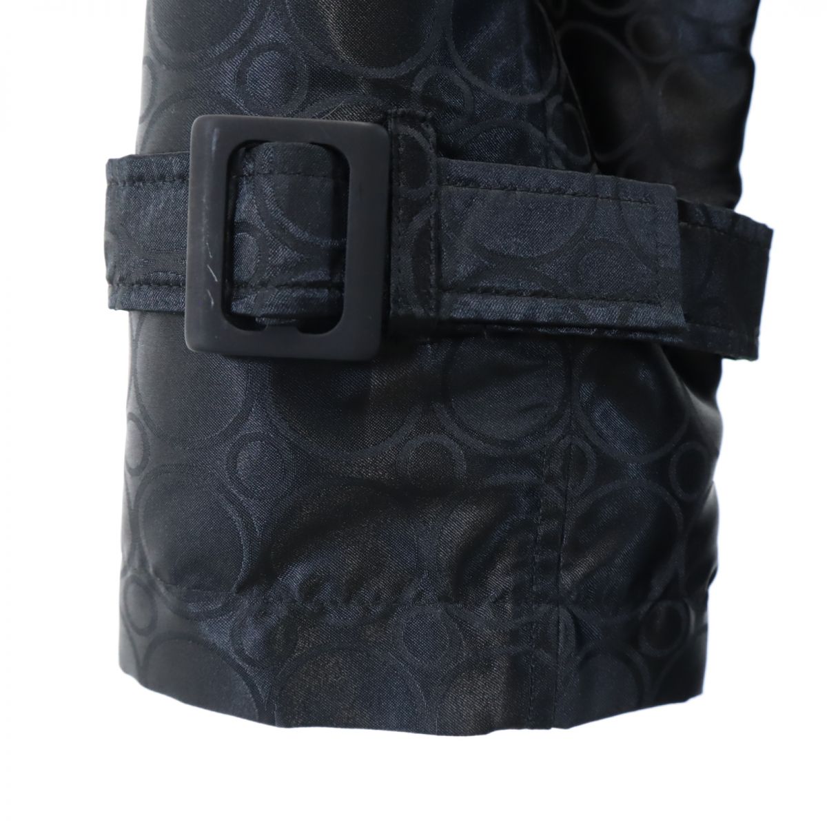 Pierre Cardin ピエールカルダン 日本製 総柄 トレンチコート M 黒 レディース