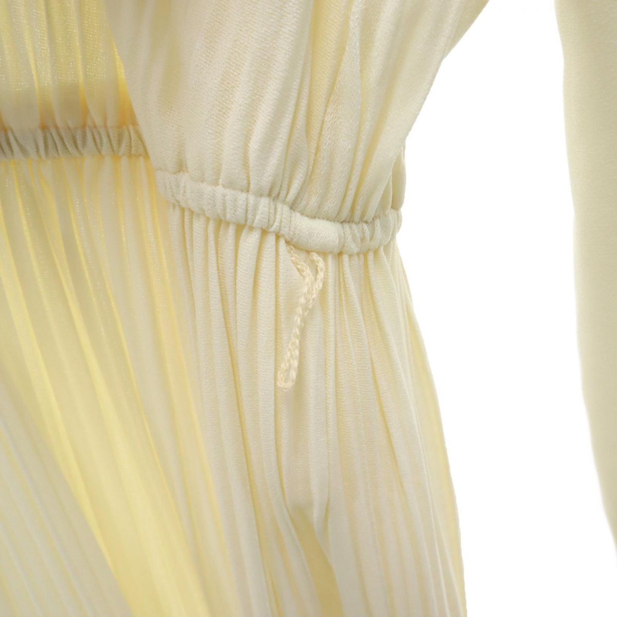 Sears シアーズ 70s ヴィンテージ 長袖 プリーツ 膝丈ワンピース 14 アイボリー系 レディース