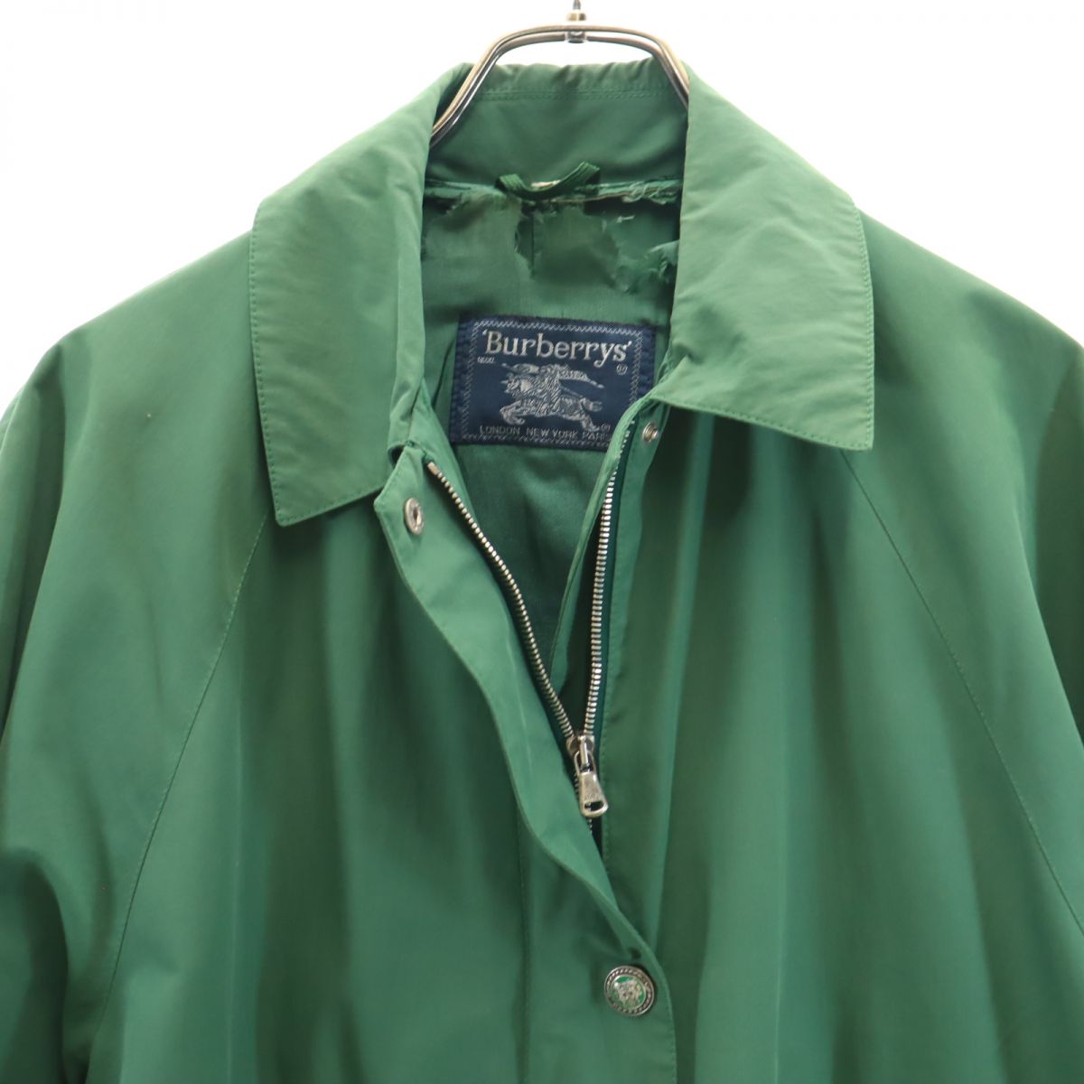 Burberrys バーバリーズ 80s 90s イタリア製 オールド ステンカラーコート グリーン系 レディース