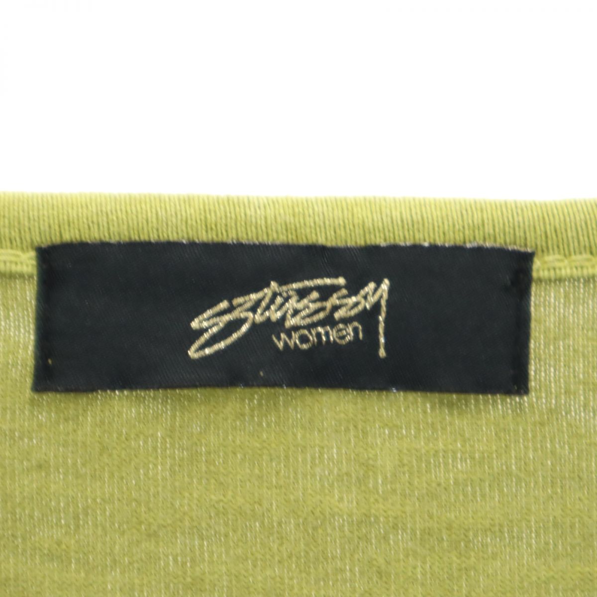STUSSY ステューシー ノースリーブ Vネック ワンピース S グリーン系 レディース