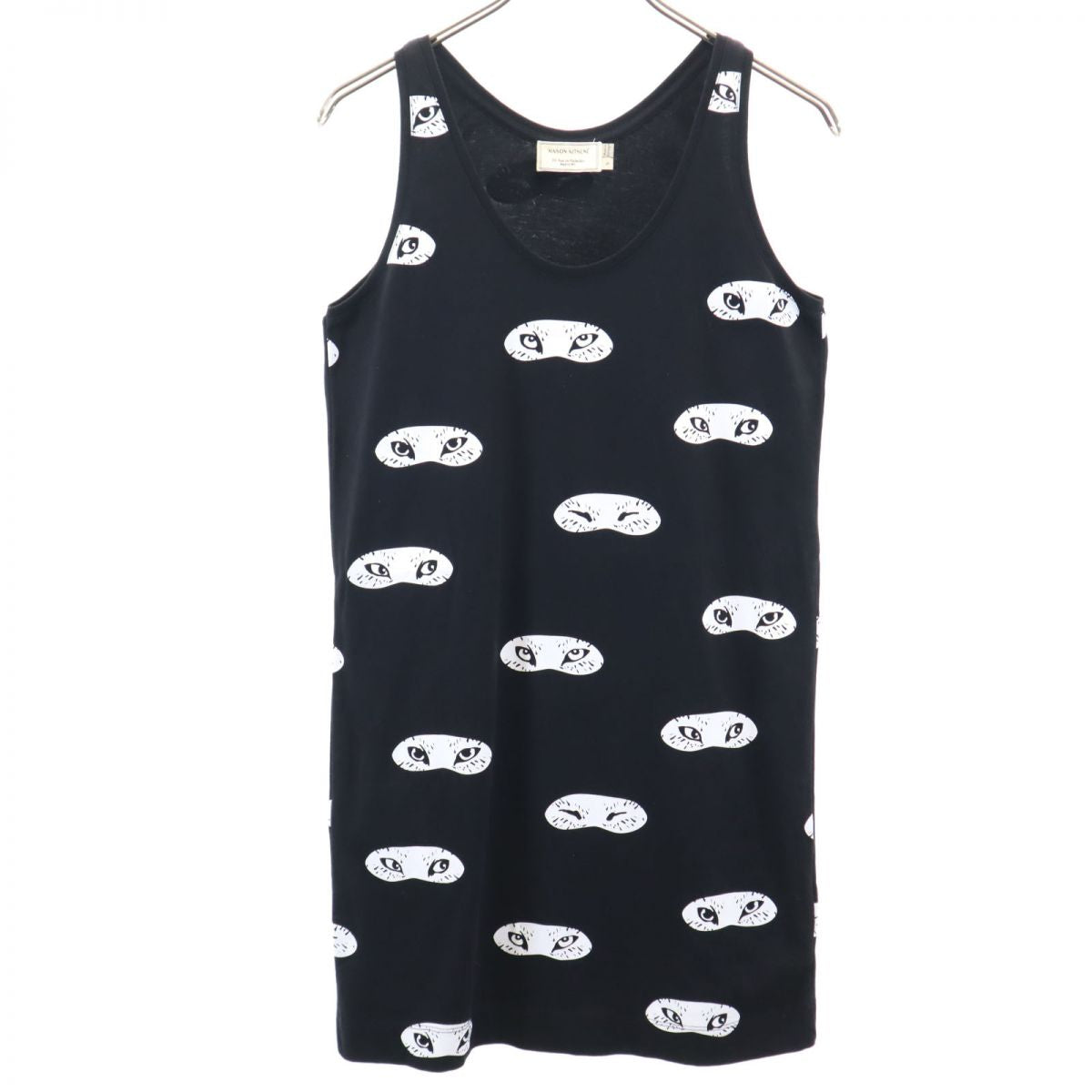 MAISON KITSUNE メゾンキツネ 総柄 ノースリーブ ワンピース S ブラック レディース