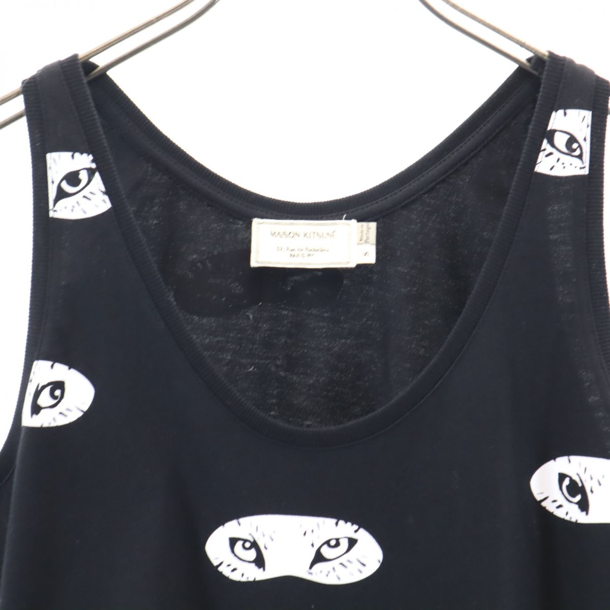 MAISON KITSUNE メゾンキツネ 総柄 ノースリーブ ワンピース S ブラック レディース