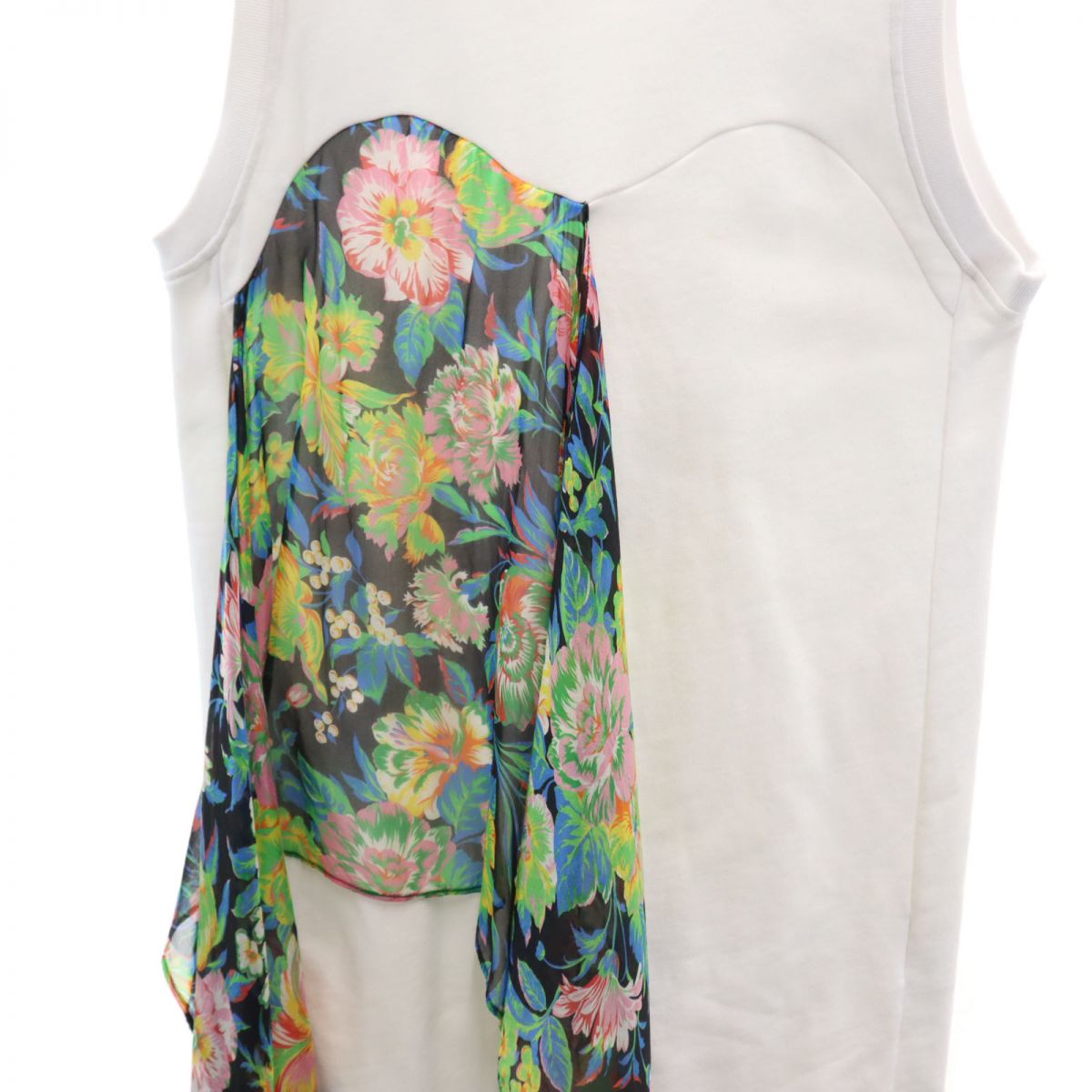 MSGM エムエスジーエム イタリア製 ノースリーブ 膝丈ワンピース XS ホワイト レディース