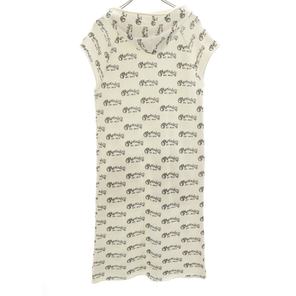 NEIGHBORHOOD ネイバーフッド 日本製 総柄 ノースリーブ ワンピース S ホワイト フード レディース