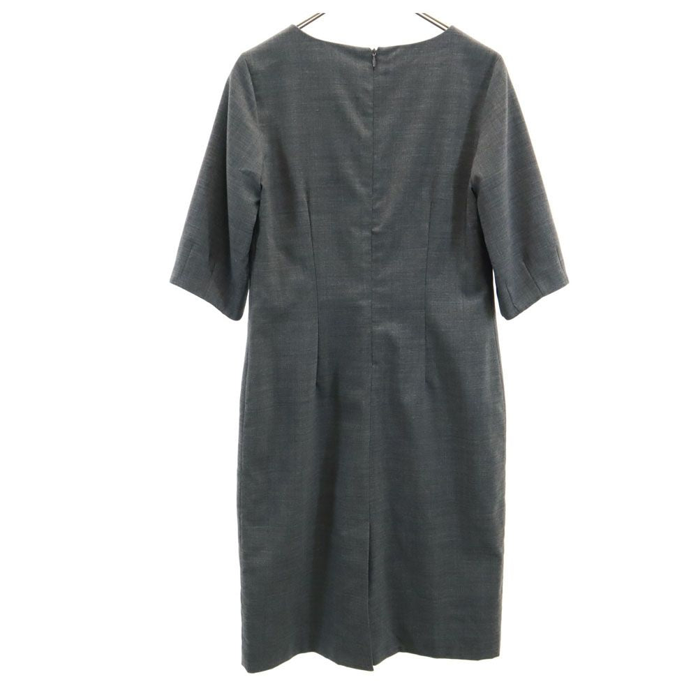 GIORGIO ARMANI ジョルジオアルマーニ イタリア製 5分袖 膝丈ワンピース グレー レディース
