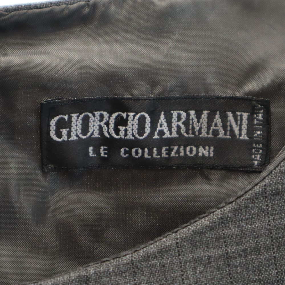 ジョルジオアルマーニ イタリア製 5分袖 膝丈ワンピース グレー GIORGIO ARMANI レディース