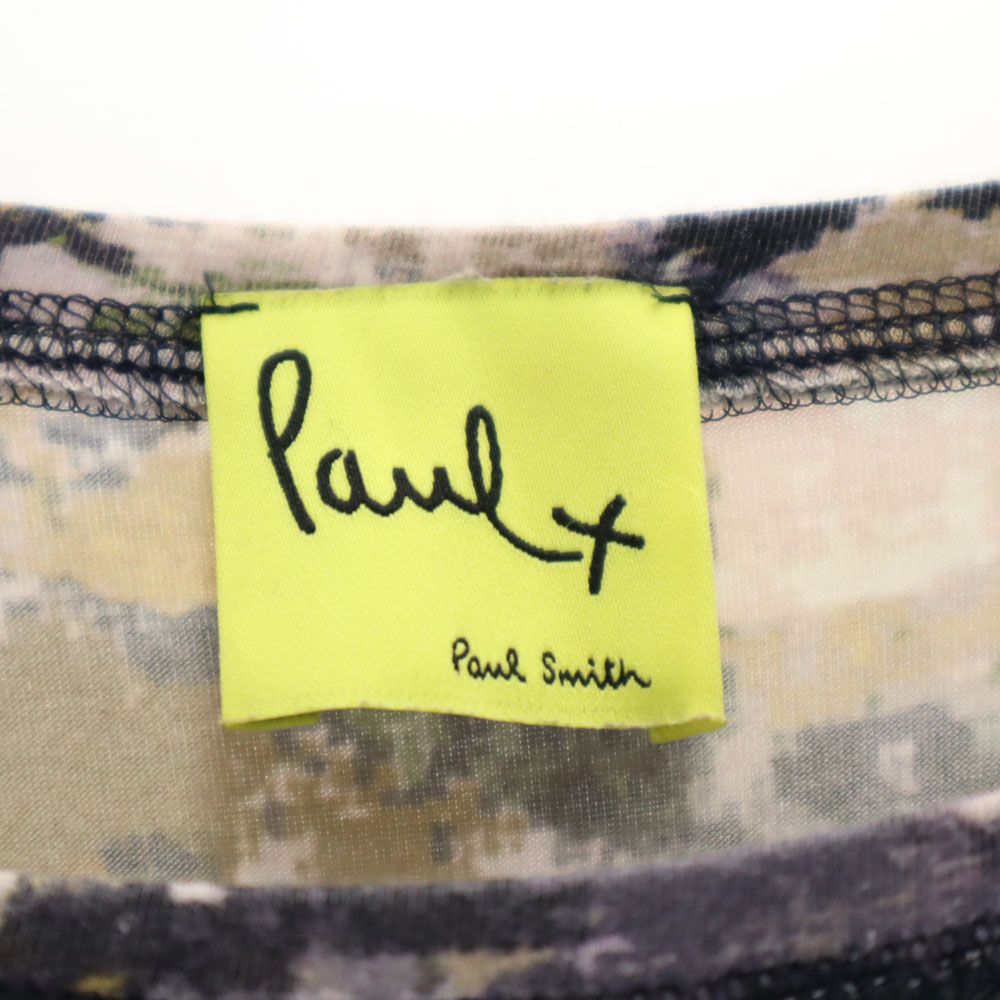 ポールプラス ポールスミス 日本製 総柄 半袖 膝丈ワンピース M ネイビー系 Paul+ Paul Smith レディース