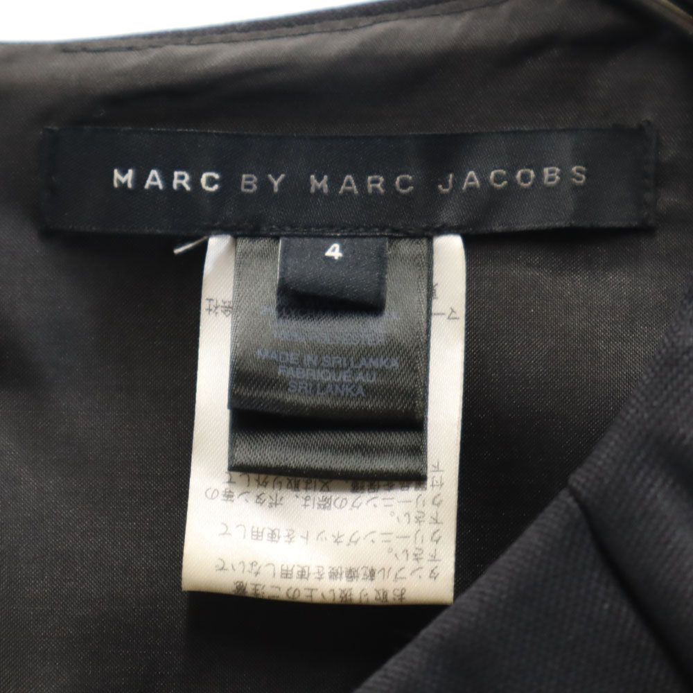 MARC BY MARC JACOBS マークバイマークジェイコブス ウールブレンド ノースリーブ 膝丈ワンピース 4 黒 レディース