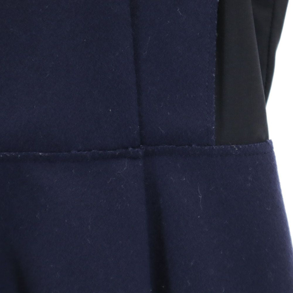 ACNE アクネ 半袖 ウール切替 膝丈ワンピース 36 ネイビー レディース