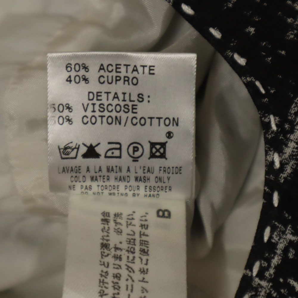 PAULE KA ポールカ ポーランド製 総柄 ノースリーブ 膝丈ワンピース 36 ブラック レディース