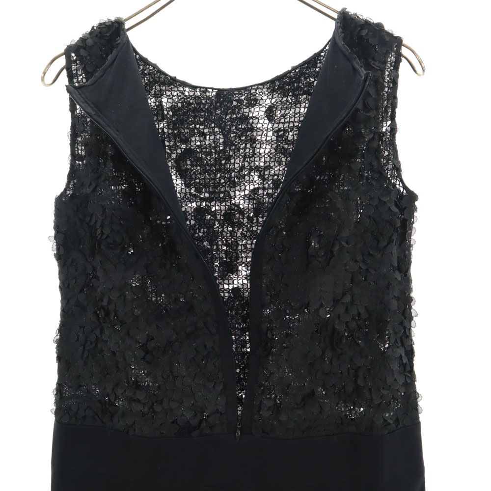 mila schon ミラショーン 日本製 ノースリーブ 膝丈ワンピース 40 黒 レディース