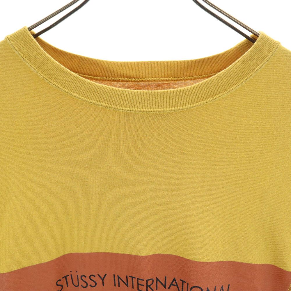STUSSY ステューシー 日本製 プリント 長袖 ワンピース S ベージュ系 レディース