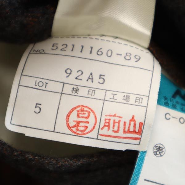 Durban ダーバン ウール チェック柄 ステンカラーコート 92A5 茶系 メンズ