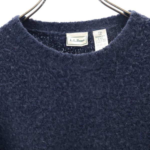 L.L.Bean エルエルビーン 日本製 三陽商会 ウールブレンド 長袖 ワンピース LG ネイビー レディース