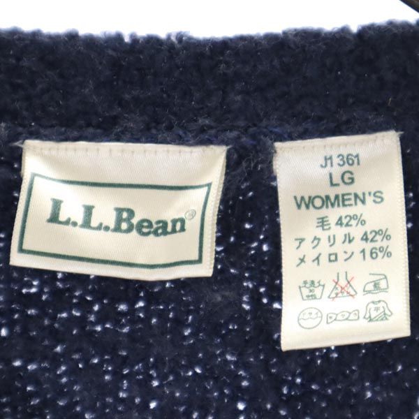 L.L.Bean エルエルビーン 日本製 三陽商会 ウールブレンド 長袖 ワンピース LG ネイビー レディース
