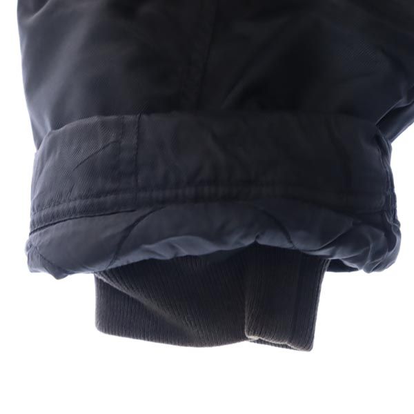 NIKE ナイキ 90s 00s 白タグ オールド 長袖 中綿 ベンチコート L ブラック系 ナイロン フード 裏キルティング メンズ