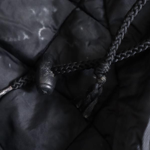 NIKE ナイキ 90s 00s 白タグ オールド 長袖 中綿 ベンチコート L ブラック系 ナイロン フード 裏キルティング メンズ