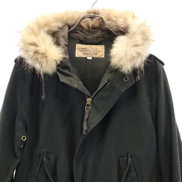 アヴィレックス リアルファー付き モッズコート M カーキ系 AVIREX メンズ