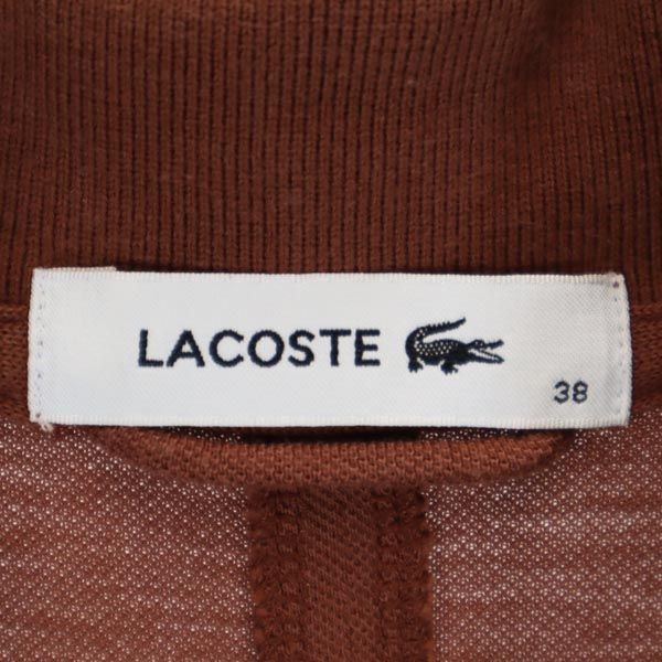 ラコステ 日本製 ノースリーブ ワンピース 38 茶 LACOSTE レディース