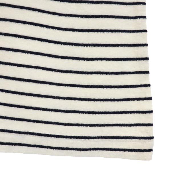 LACOSTE ラコステ ボーダー柄 半袖 Vネック ワンピース 40 白×黒 レディース