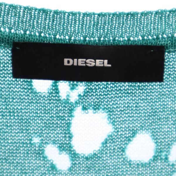 ディーゼル イタリア製 ノースリーブ ニット ワンピース XS グリーン系 DIESEL スリット レディース