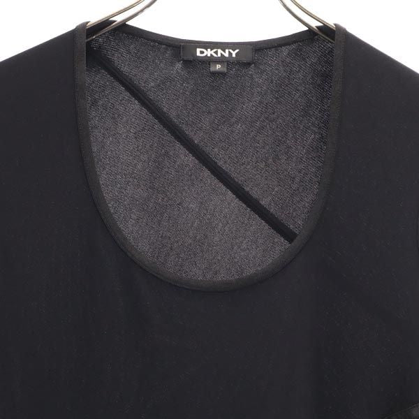 ダナキャランニューヨーク ノースリーブ ロングワンピース P ブラック×ホワイト DKNY DONNA KARAN NEW YORK レディース