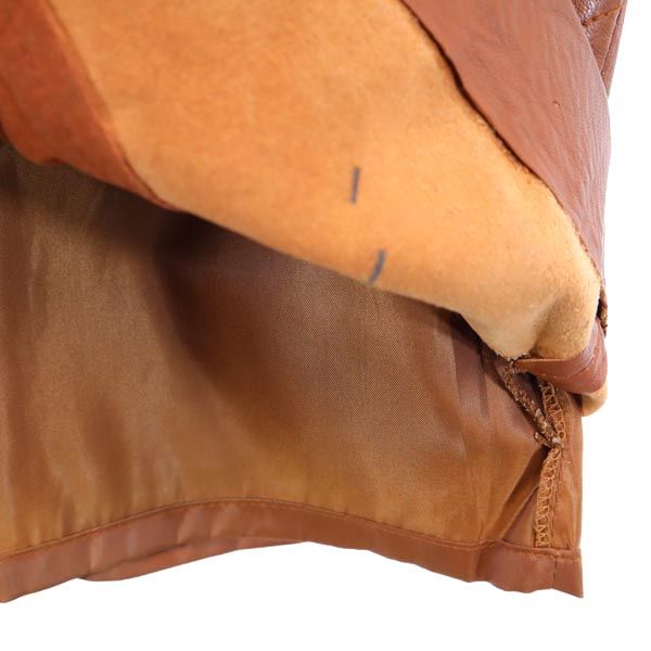 LANCEL ランセル ミニ丈 シープスキン レザー スカート 7 ブラウン系 羊革 羊皮 レディース