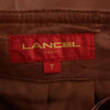 ランセル ミニ丈 シープスキン レザー スカート 7 ブラウン系 LANCEL 羊革 羊皮 レディース