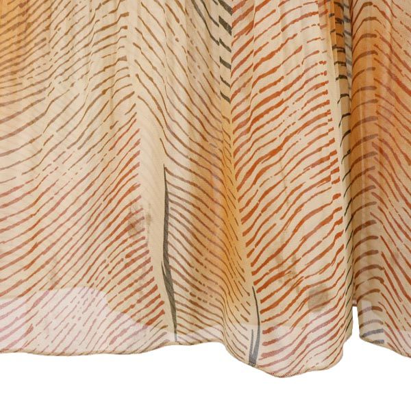 ランセル 日本製 総柄 ロング丈 プリーツスカート 11 ブラウン系 LANCEL レディース