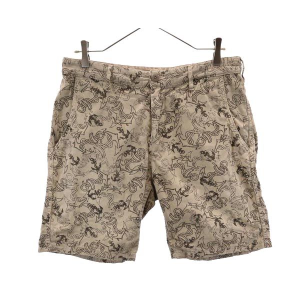 Johnbull ジョンブル 日本製 総柄 ショートパンツ M ブラウン系 メンズ